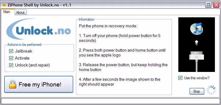 Unlock ZiPhone GUI, por si no te gustan los comandos