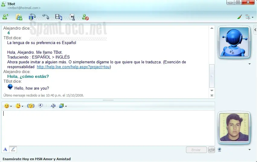 Robot traductor del messenger