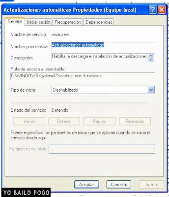 Quitar actualizaciones automaticas de Windows