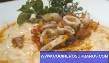 Reseta de Risotto con calamares