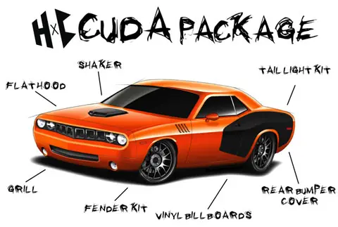 transforman Dodge Challenger en un Plymout barracuda