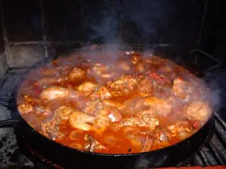 Pollo al disco a la provenzal (un manjar)