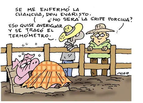 humor grafico + gripe porcina