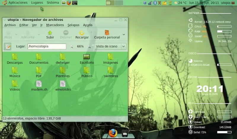 Instala y configura conky facilmente.