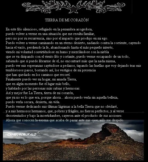 Tierra De Mi Corazon. (Mi texto)
