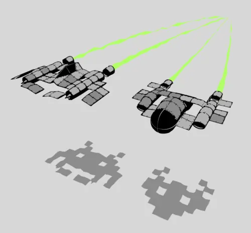 No jugabas con los Space Invaders: jugabas con sus sombras