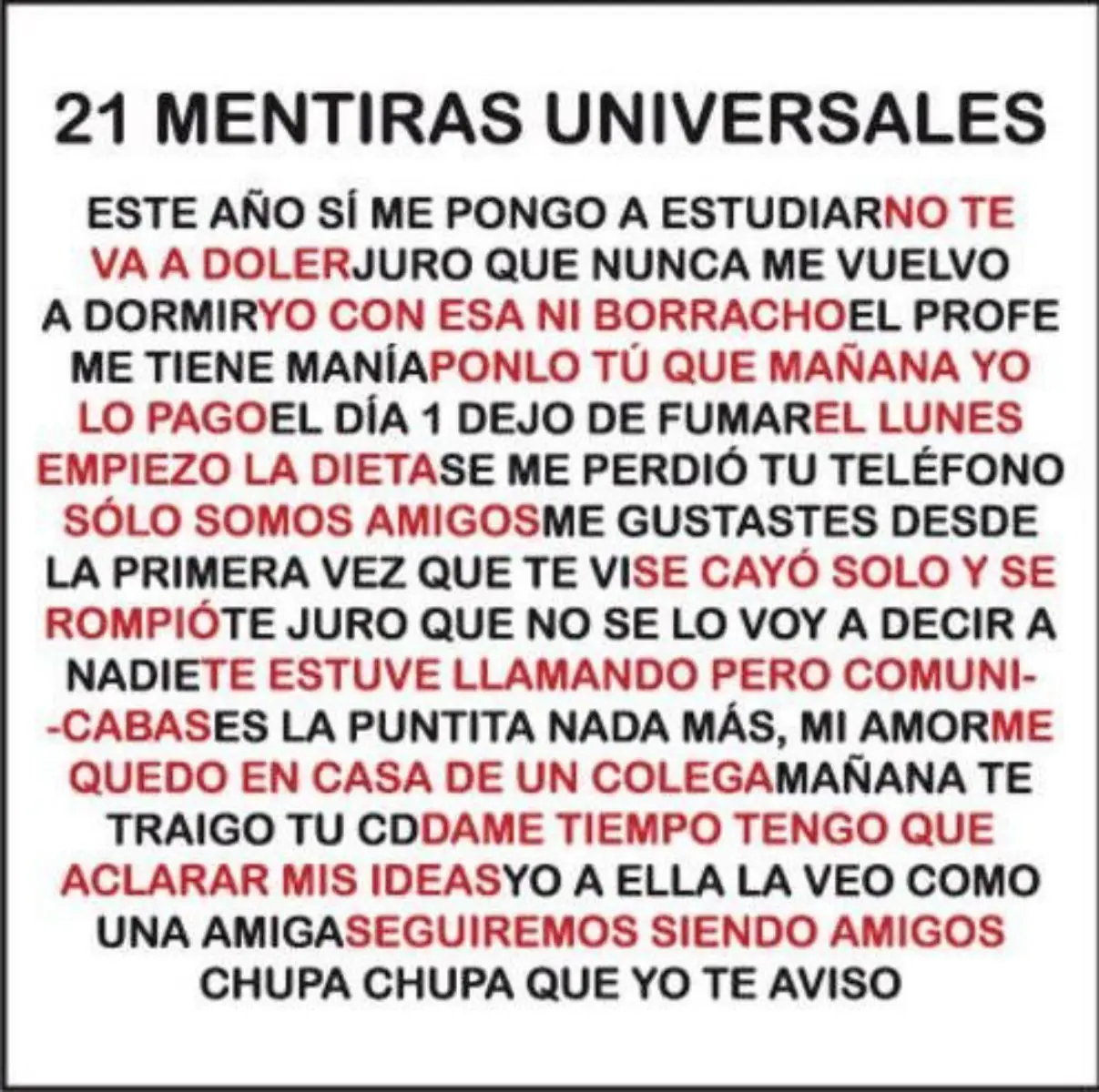 21 mentiras universales