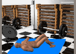 La manera correcta de hacer abdominales (3D)(animados)