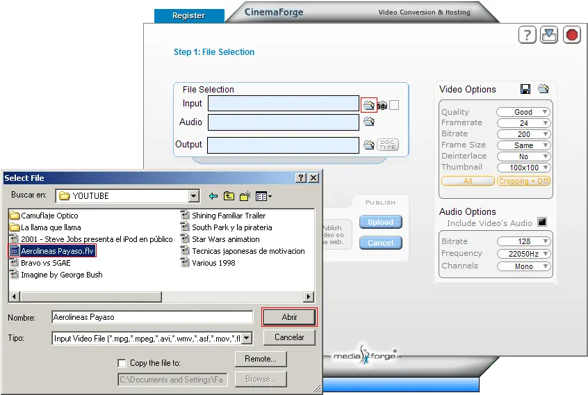 Descargar de Youtube (u otros) y convertir a .avi