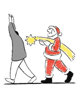 ¡Arriba las manos esto es la Navidad!