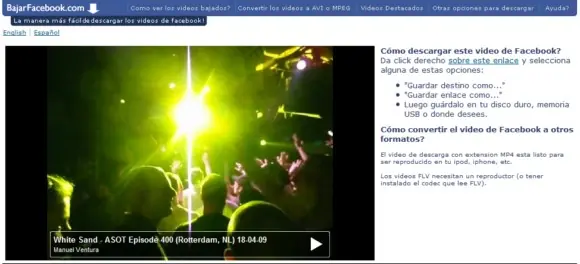 Bajar Video de Facebook