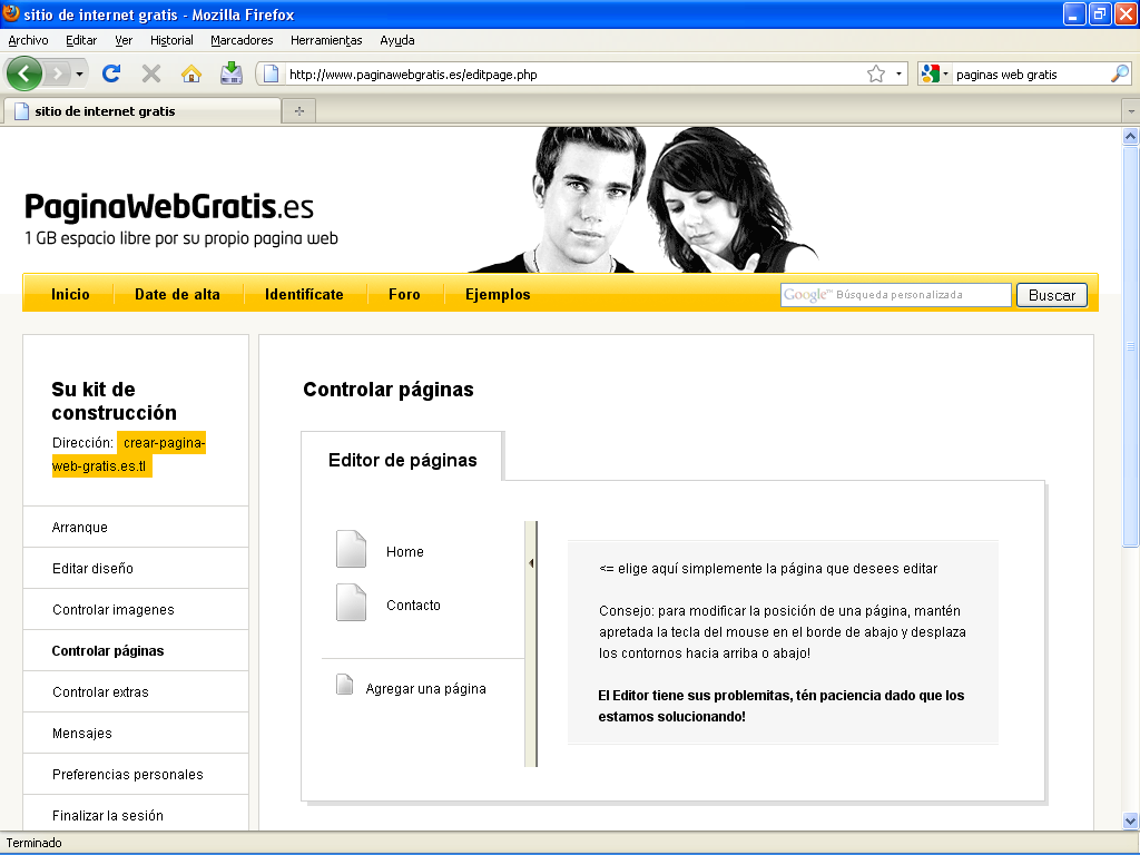 Como crear pagina web gratis