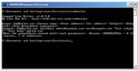Enviar Emails con comandos MS-DOS