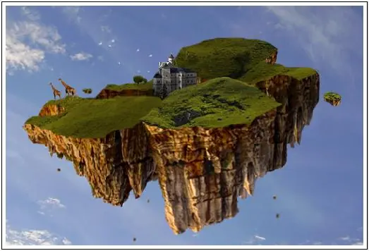 Crear una isla levitando en Photoshop.