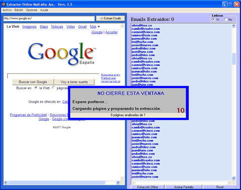 Extractor Online Mail - Programa para extraer emails de webs
