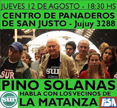 Hoy Pino Solanas en La Matanza