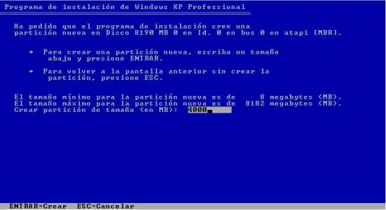 Como crear una partición en el disco duro