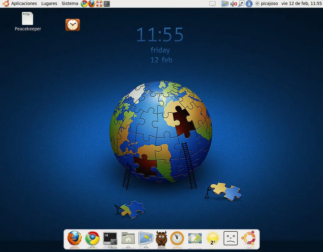 Wallpaper clock. Escritorio dinámico con la hora y fecha