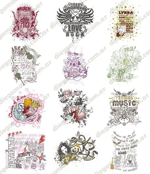 Diseños en vectores para remeras