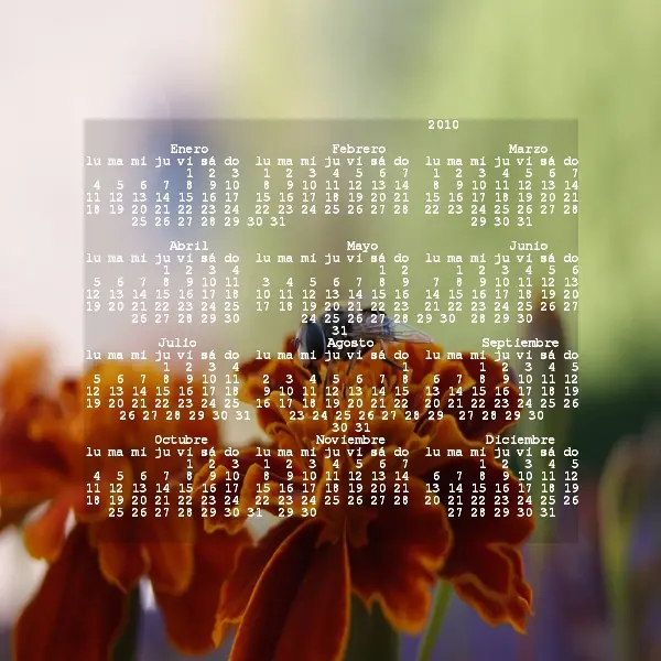 Crear un calendario a partir de una imágen