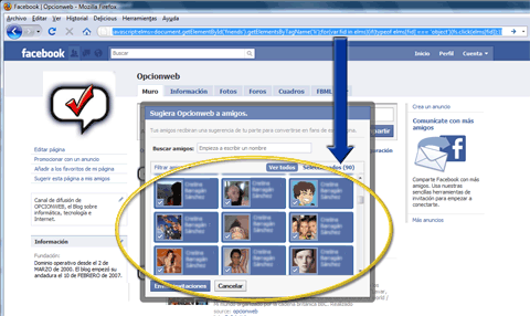 Truco para seleccionar a todos tus contactos de facebook