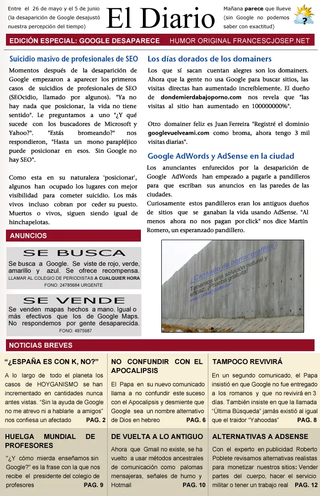 El dia que google desaparecio