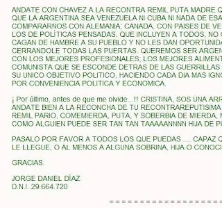 Carta a la presidente?