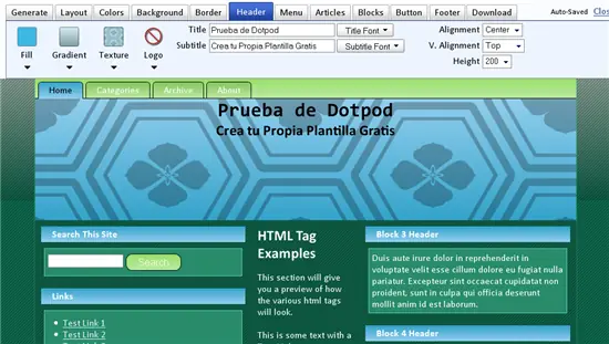 Crea plantillas HTML y para Wordpress gratis