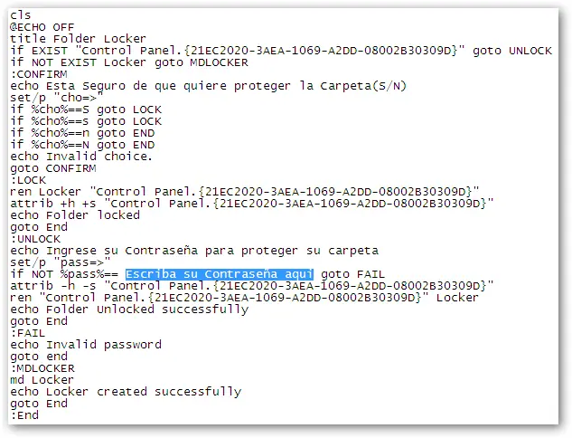 colocar clave a las carpetas (sin programas)