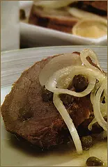 Peceto con salsa de alcaparras
