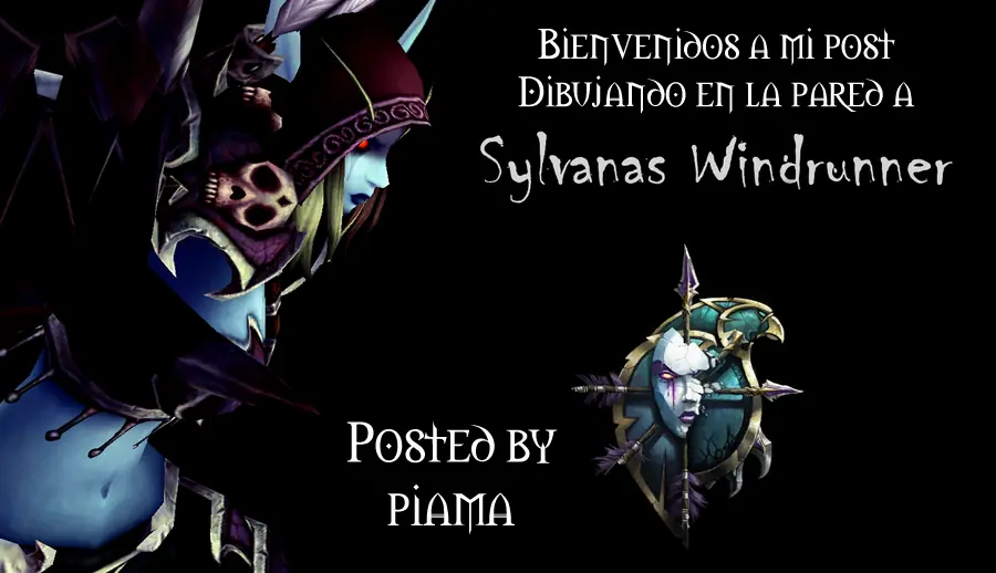 Dibujando a Lady Sylvanas en pared- Warcraft (Piama)