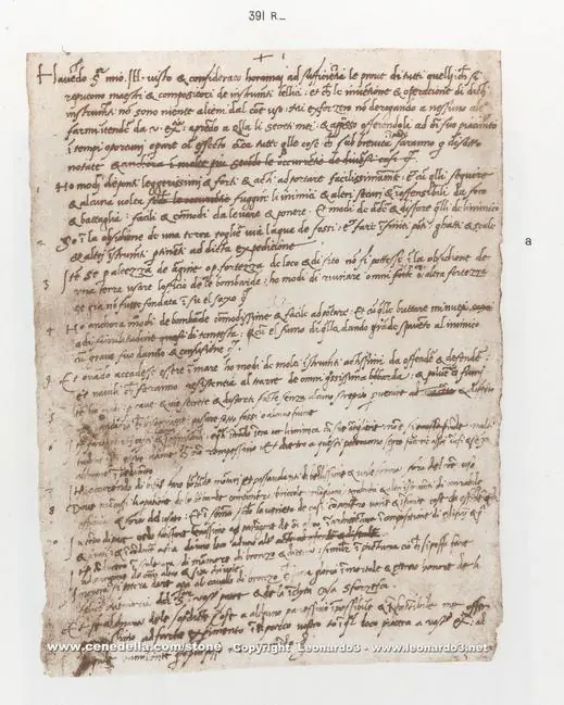 El Curriculum Vitae de Leonardo Da Vinci