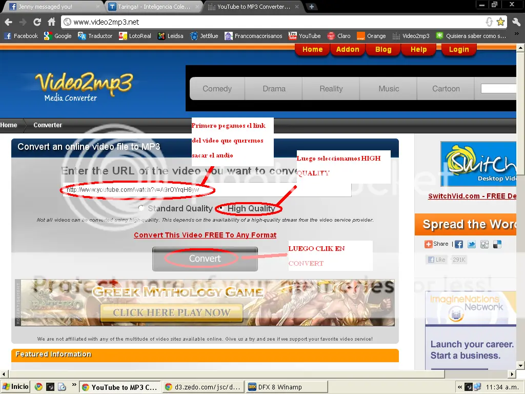 Convertir videos de Youtube a MP3 y descargar - Online