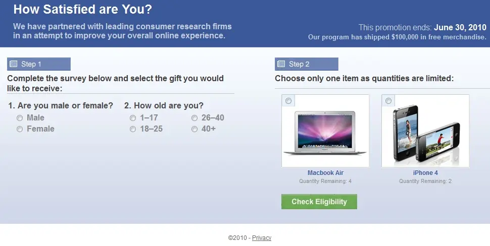 "FaSebook" punto com, dominio utilizado para enga