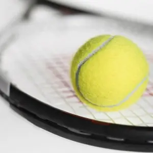 Recogiendo la pelotita de Tenis.