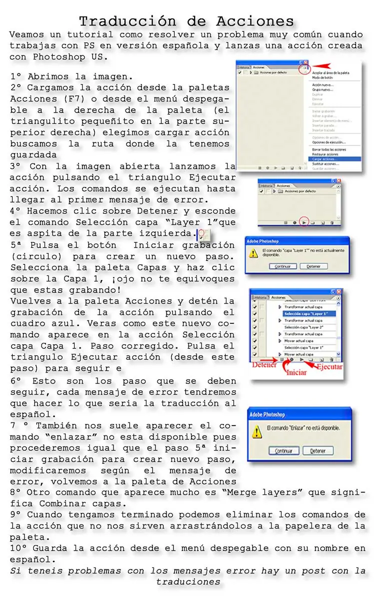 Traduccion de Acciones