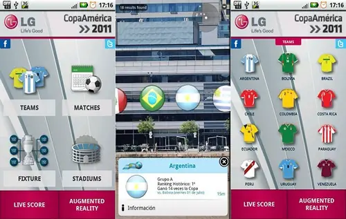 Aplicación Copa America para Android