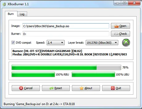 Grabar imágenes de Xbox y Xbox 360 con XBoxBurner