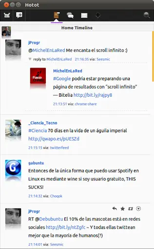 Hotot, Twitter en Ubuntu