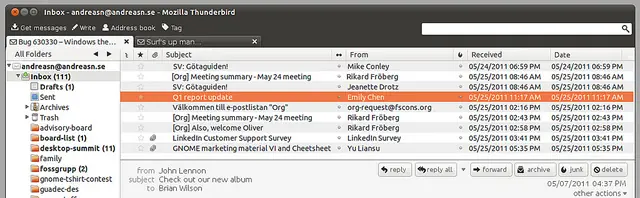 Futuros desarrollos para la integración de Thunderbird en U