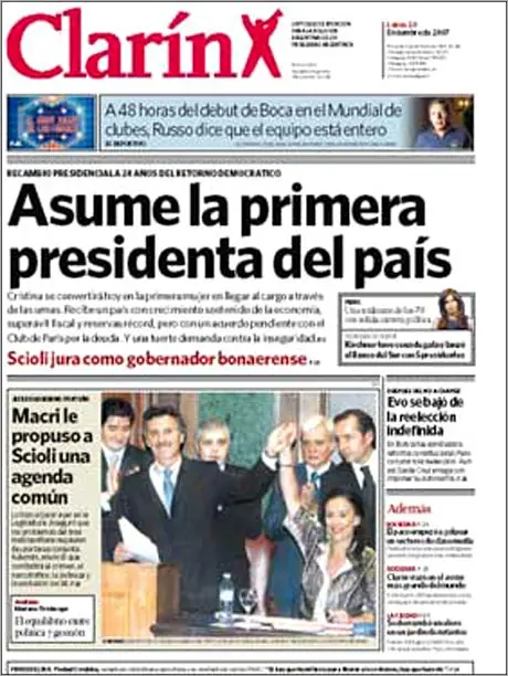 Las tapas de Clarin sobre Cristina Kirchner