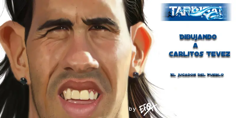 Dibujando a Carlitos Tevez, Paso a Paso, Speed Painting