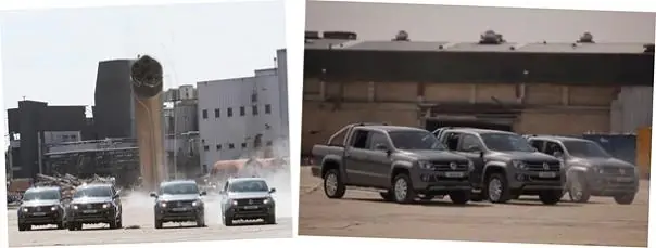 ¿Cuántas Amarok se necesitan para derribar una chimenea?