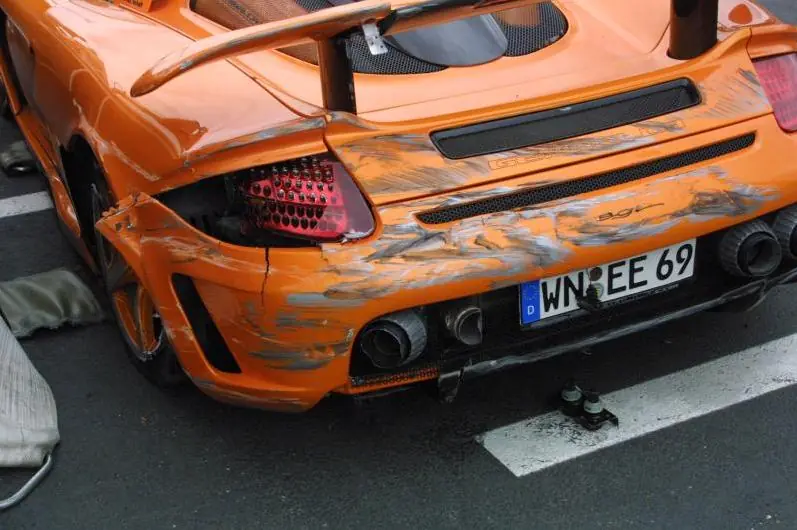 Porsche Gemballa GT, accidentado.