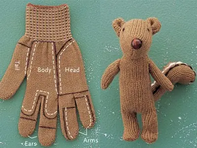 Cómo hacer una ardilla de peluche con un guante