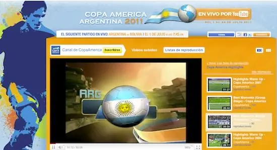 ver partidos de la copa america 2011 por youtube
