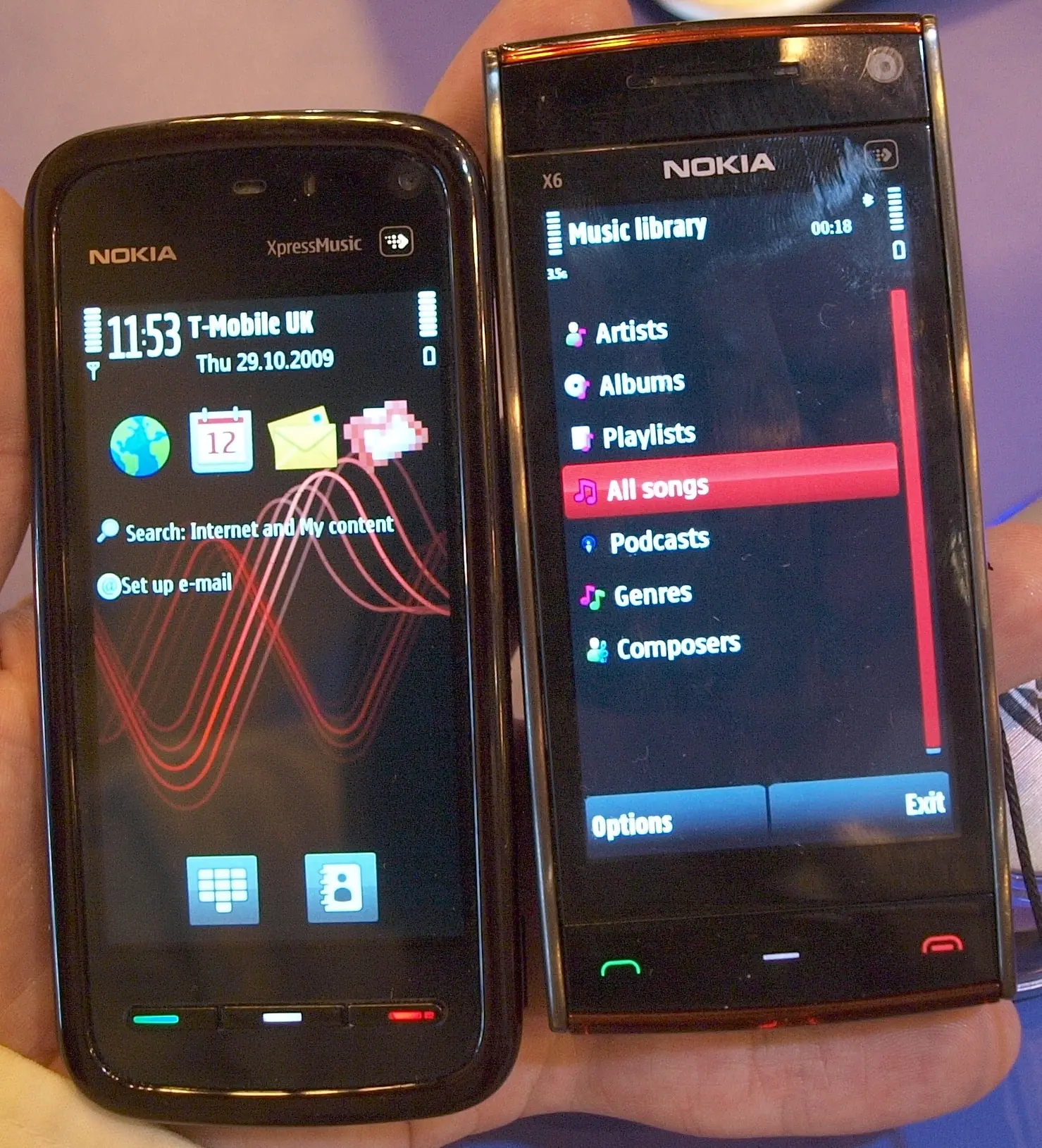nokia 5800 vs x6