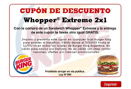 Promo Whopper Burger King
