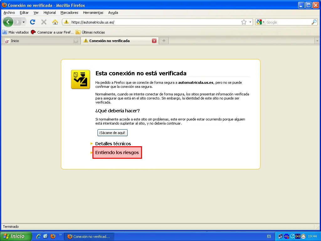 Conexión no verificada en Firefox (SOLUCION)
