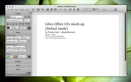 Nueva interfaz de libreoffice.
